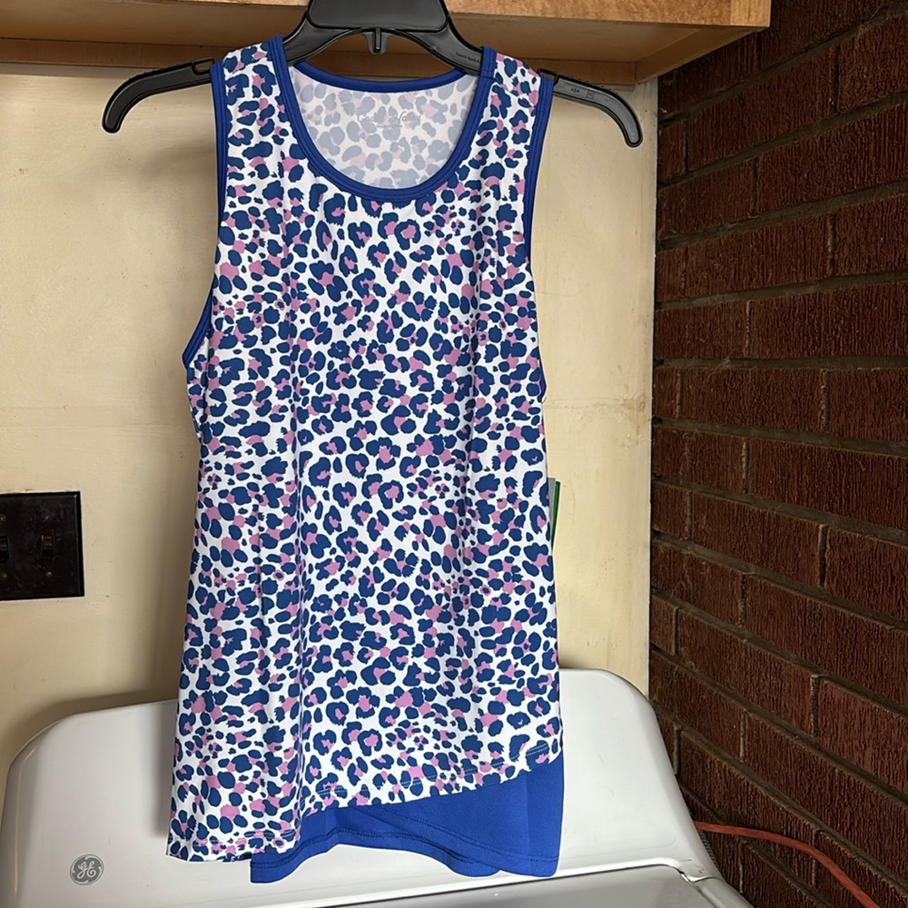 NWT Court Haley Leopard Print Racer Back Tank Top Moisture Wicking Stretch UPF30 - Picture 5 of 16